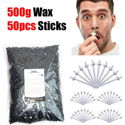 Nose Wax Kit | There are Wax and Applicators | Hair Removal Kit for Men and Women Painless removal of nose hair cleaning