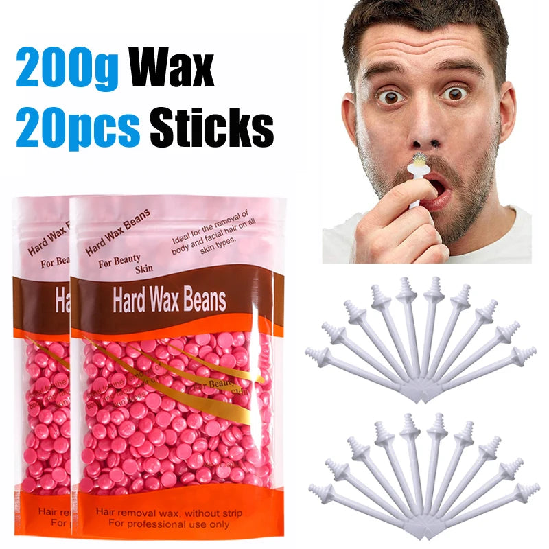 Nose Wax Kit | There are Wax and Applicators | Hair Removal Kit for Men and Women Painless removal of nose hair cleaning