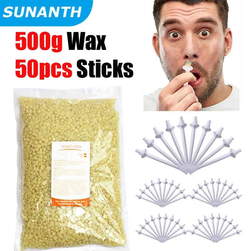 Nose Wax Kit | There are Wax and Applicators | Hair Removal Kit for Men and Women Painless removal of nose hair cleaning